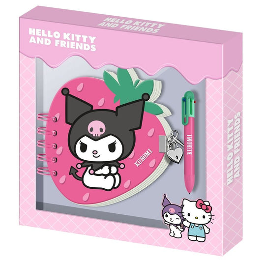 Diario + Boligrafo Fresa Kuromi Hello Kitty_0