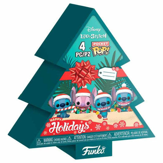 Arbol Navidad con 4 figuras Pocket POP Disney Stitch_0