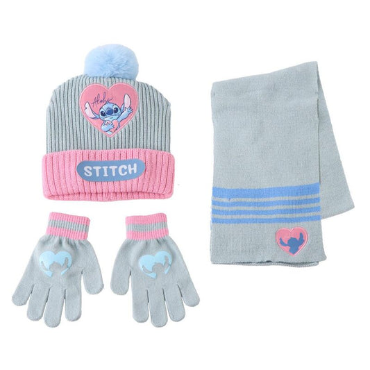 Conjunto gorro guantes braga cuello Stitch Disney_0