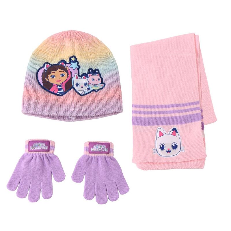 Conjunto gorro guantes braga cuello La Casa de MuÃ±ecas de Gabby_0