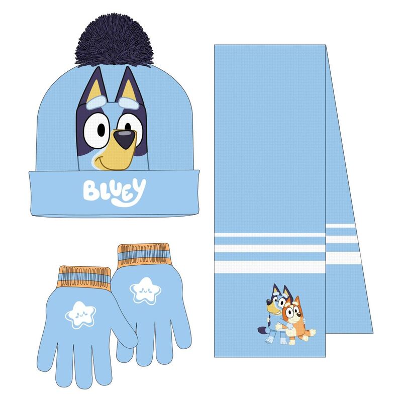 Conjunto gorro guantes braga cuello Bluey_0