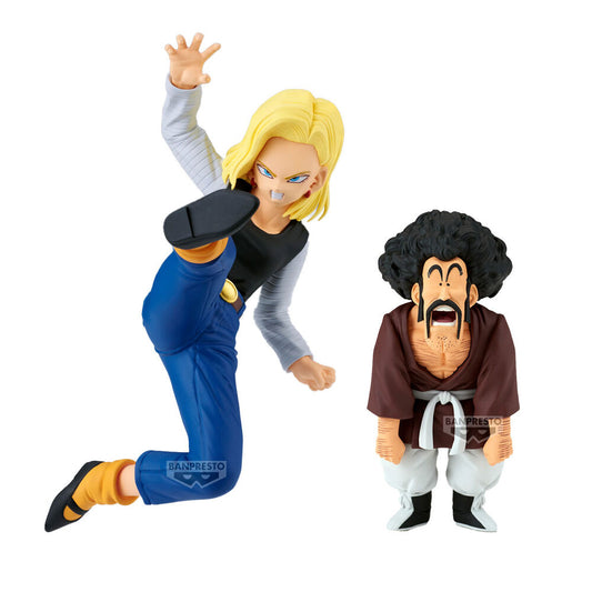 Set 2 figures Android 18 & Mr. Satan Match Makers Dragon Ball Z 11-8cm_0