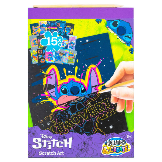 Set papeleria Scratch Art Stitch Disney_0