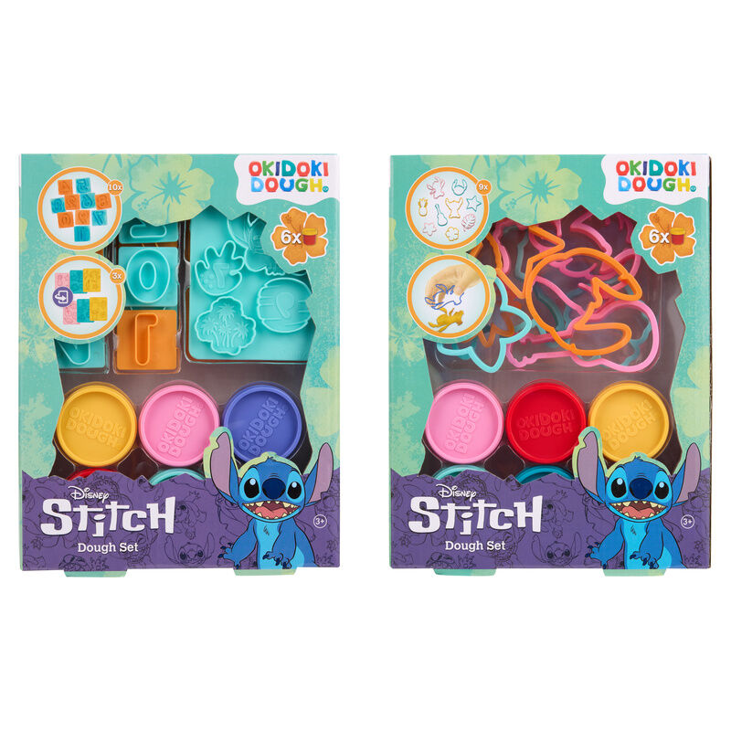 Blister 6 mini botes plastilina + moldes Stitch Disney surtido_0