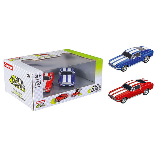 Blister 2 coches Ford Mustang 67 Twinpack pull back_0