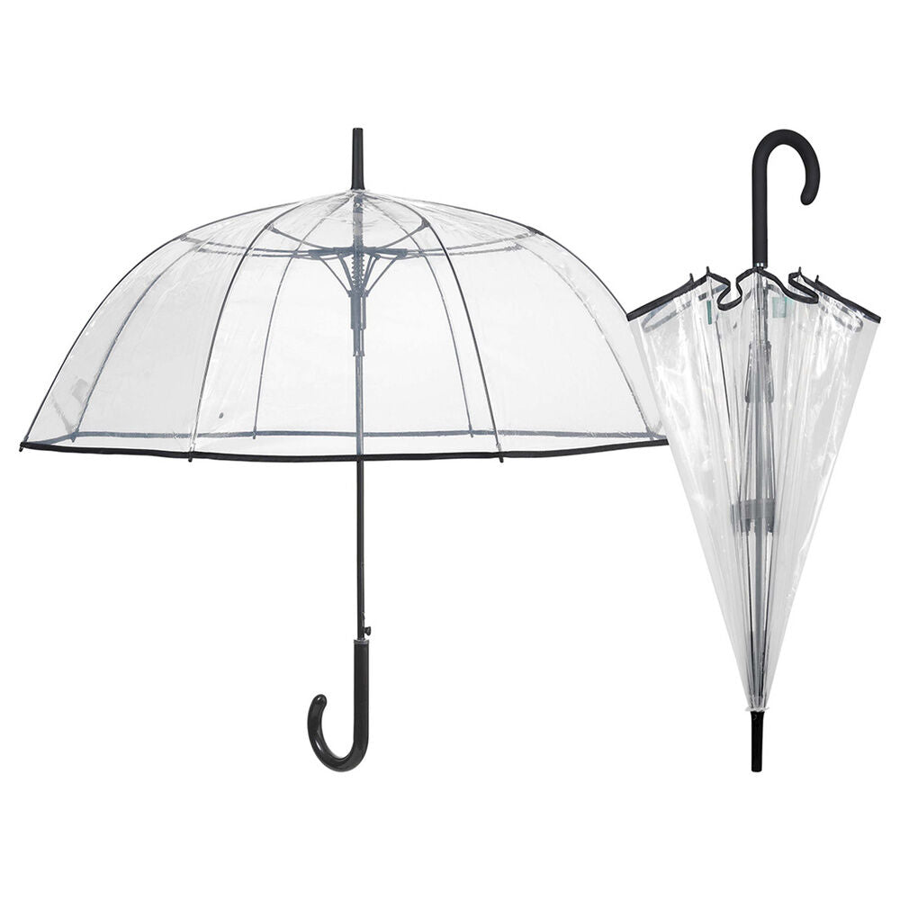 Paraguas automatico Transparente borde negro 61cm surtido_0