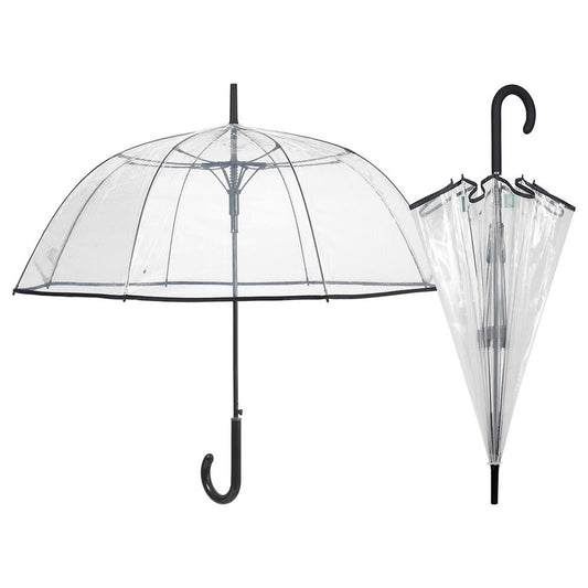 Paraguas automatico Transparente borde negro 61cm surtido_0