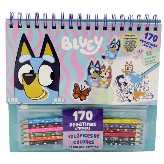 Set coloreable con pegatinas Bluey_0