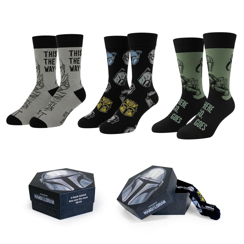 Set 3 pares calcetines The Mandalorian Star Wars adulto_0