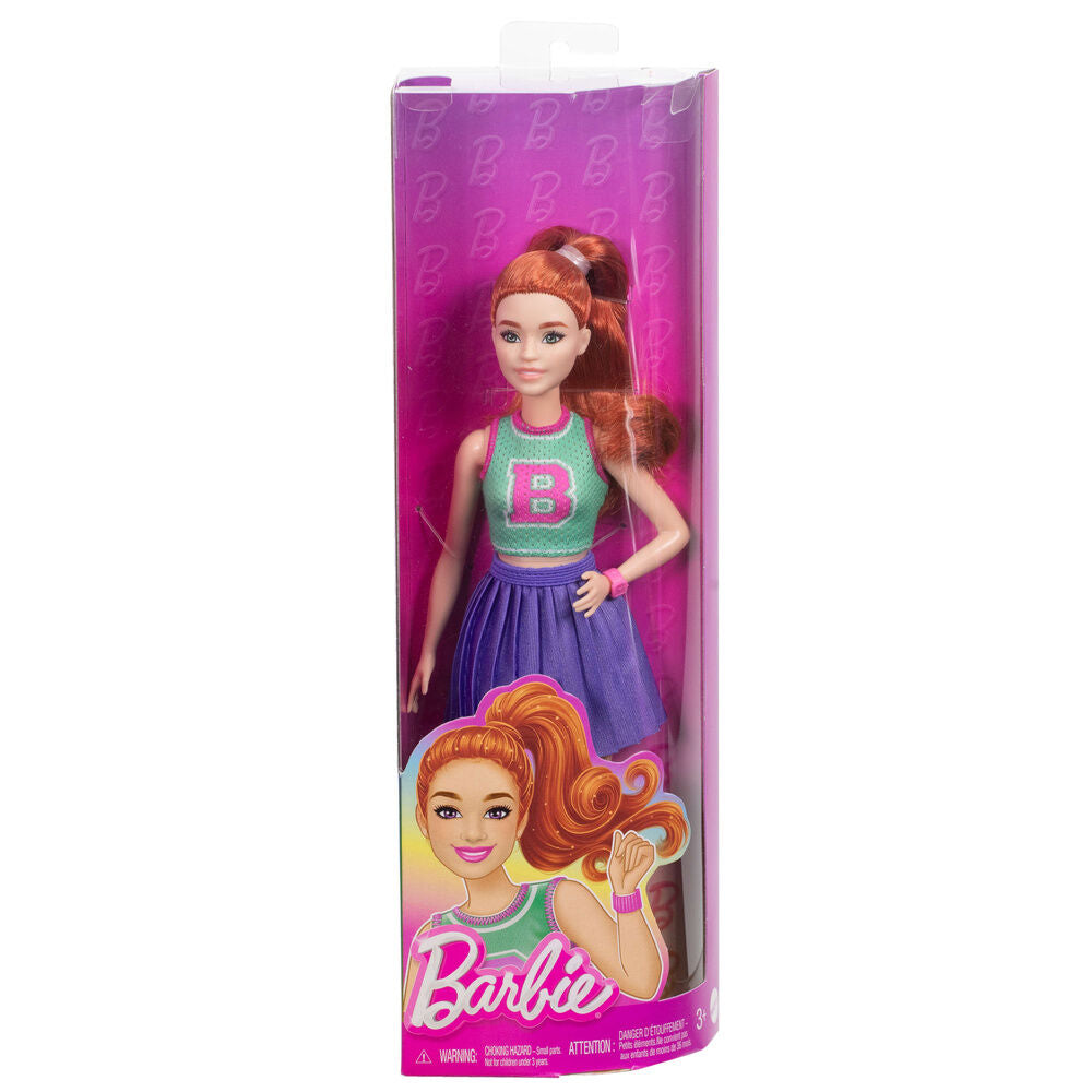 Boneca Barbie MATTEL / Jersey-Oberteil e Faltenrock / HYT90_0