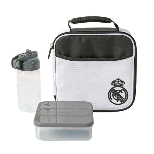 Bolsa porta alimentos termica + tupper + botella Real Madrid_0