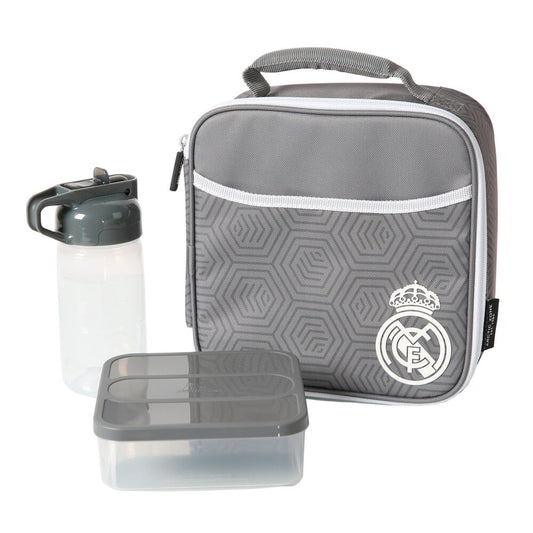 Bolsa porta alimentos termica + tupper + botella Real Madrid_0
