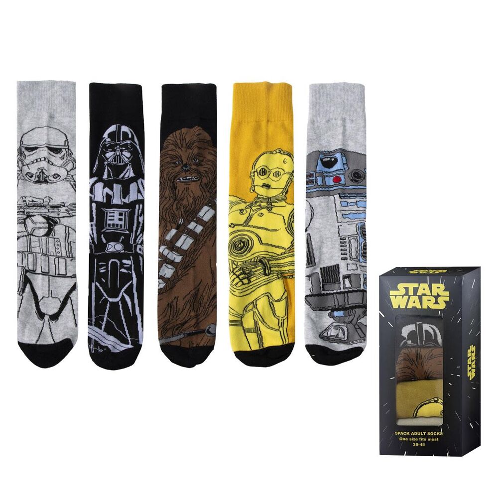 Blister 5 pares calcetines Star Wars adulto_0