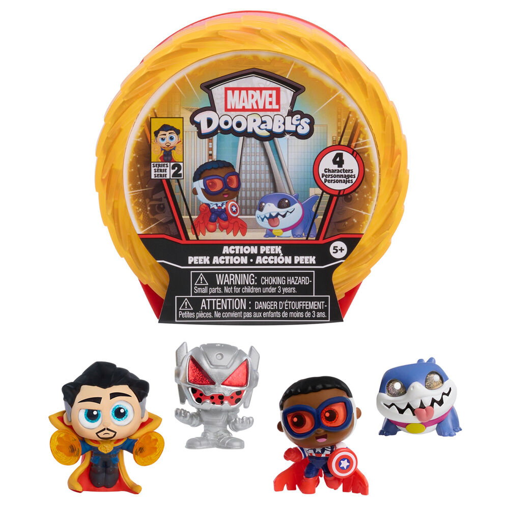 Capsula sorpresa 4 figuras Action Mini Peek Series 2 Marvel Doorables surtido_0