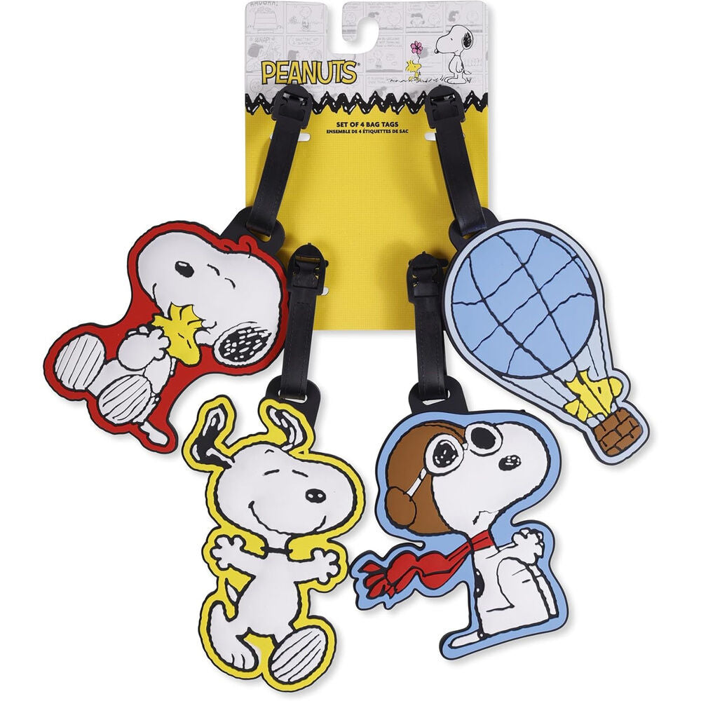 Set 4 Etiquetas de Equipaje Snoopy Peanuts_0