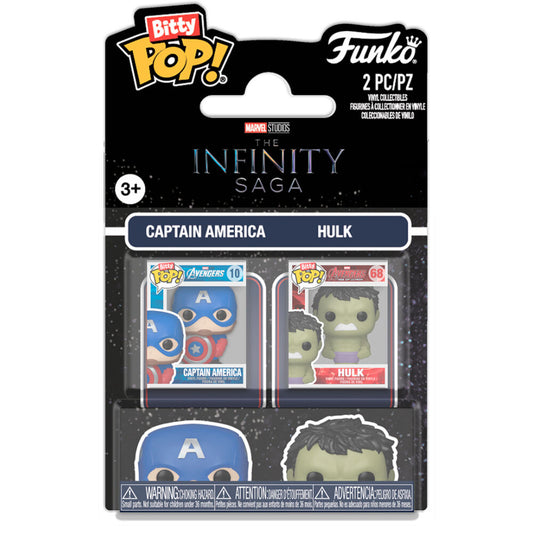 Blister 2 figuras Bitty POP Marvel Infinity Saga Capitan America & Hulk_0