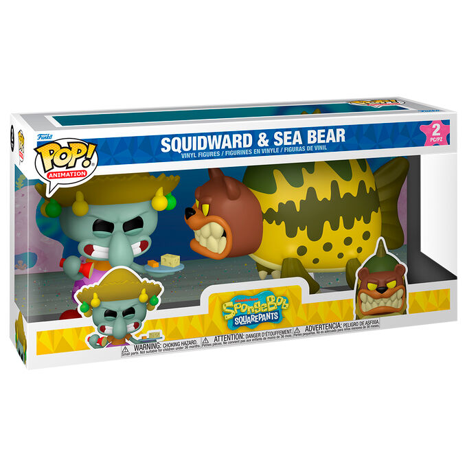 Blister 2 figuras POP Bob Esponja SquarePants Squidward & Sea Bear_0