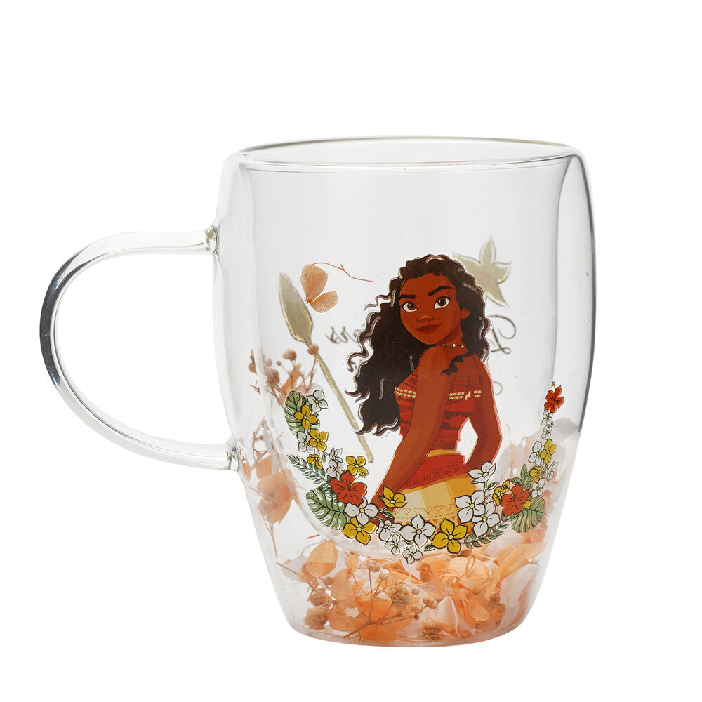 Taza cristal flores secas Vaiana Moana Princesas Disney_0