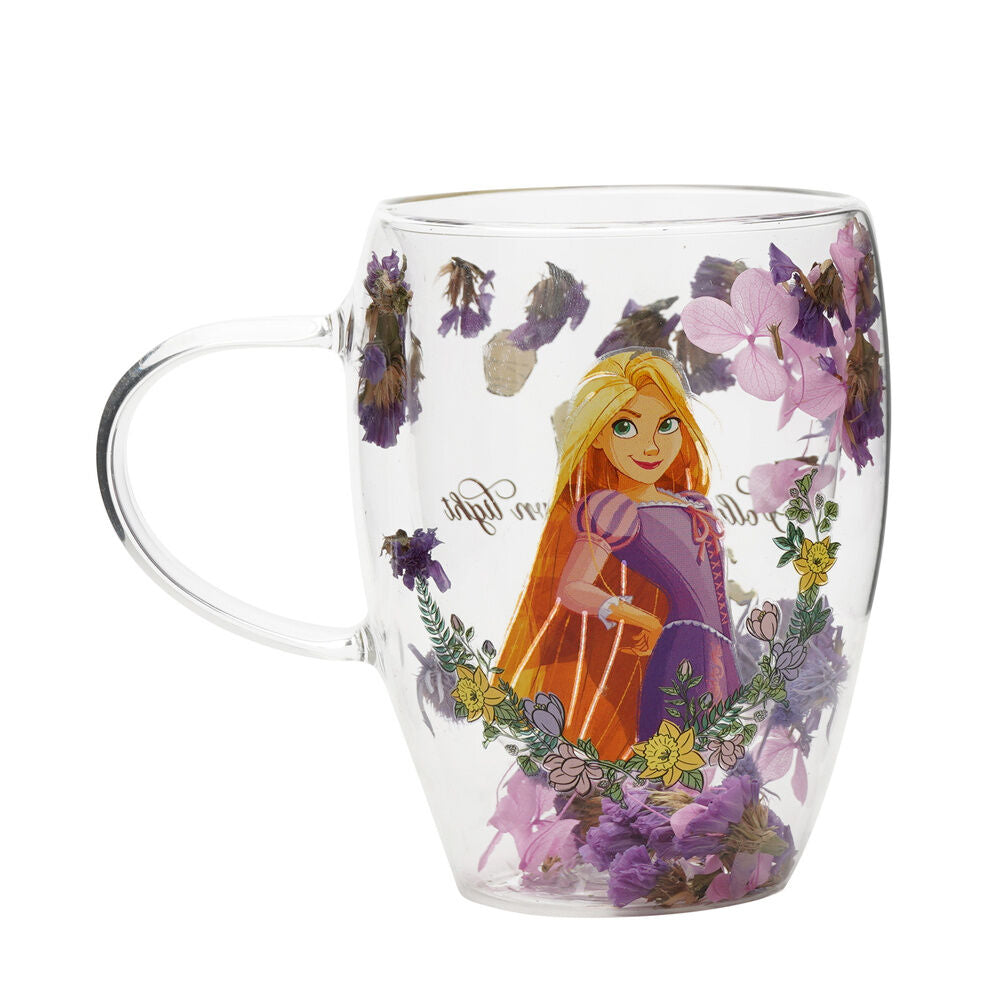 Taza cristal flores secas Rapunzel Princesas Disney_0
