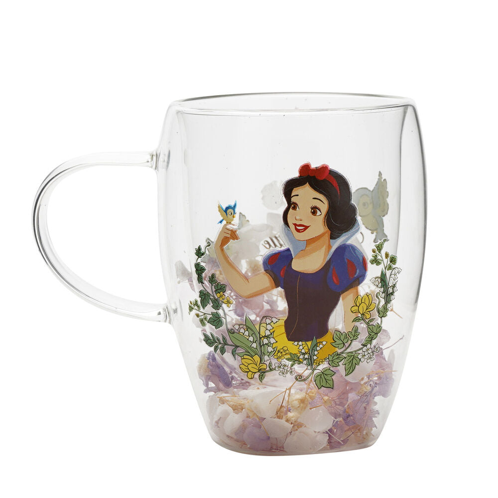 Taza cristal flores secas Blancanieves Princesas Disney_0