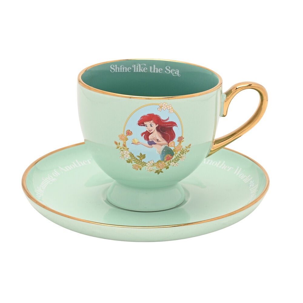 Taza te y platillo Ariel Princesas Disney_0