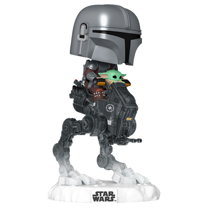 Figura POP Rides Deluxe Star Wars Mandalorian & Grogu The Mandalorian with Grogu in Imperial Remnant AT-RT_0
