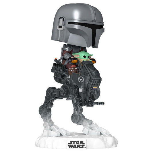 Figura POP Rides Deluxe Star Wars Mandalorian & Grogu The Mandalorian with Grogu in Imperial Remnant AT-RT_0