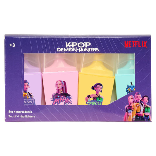 Set rotuladores fluorescentes Stationery Kpop Demon Hunters surtido_0