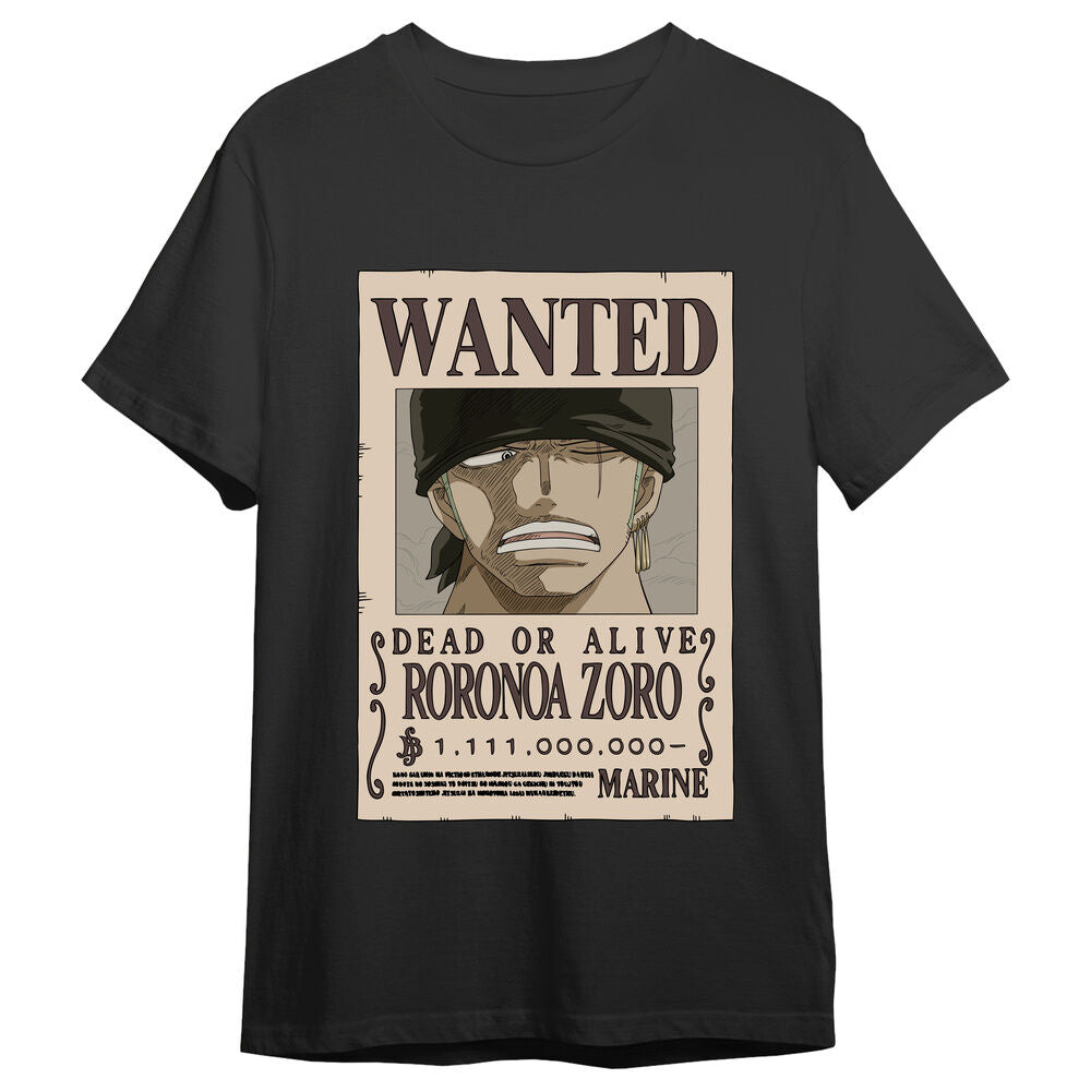 Camiseta Roronoa Zoro Wanted One Piece adulto_0
