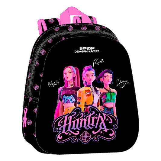 Mochila 3D Negra KPop Demon Hunters 33cm_0