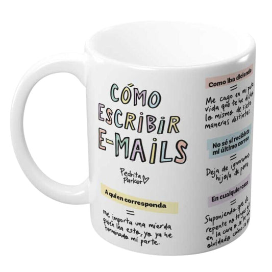 Taza Como Escribir Email Pedrita Parker_0
