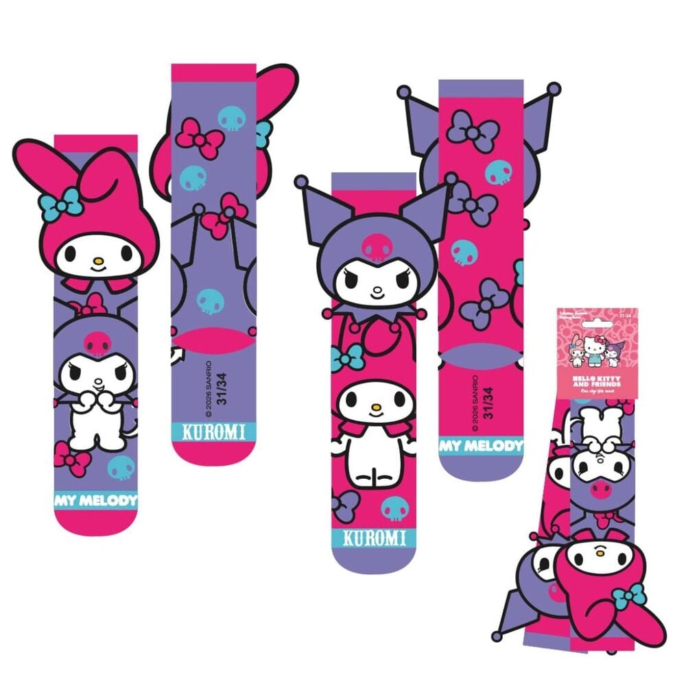 Calcetines Kuromi Hello Kitty surtido_0