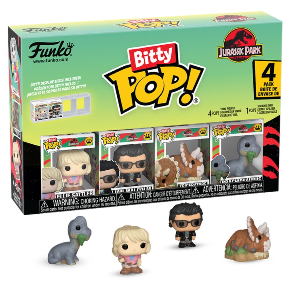 Blister 4 figuras Bitty POP Jurassic Park Triceratops_0