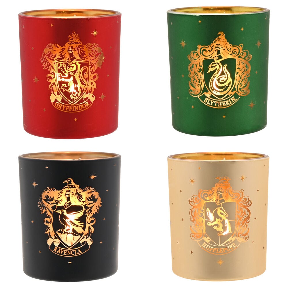 Set 4 portavelas Casas Hogwarts Harry Potter_0