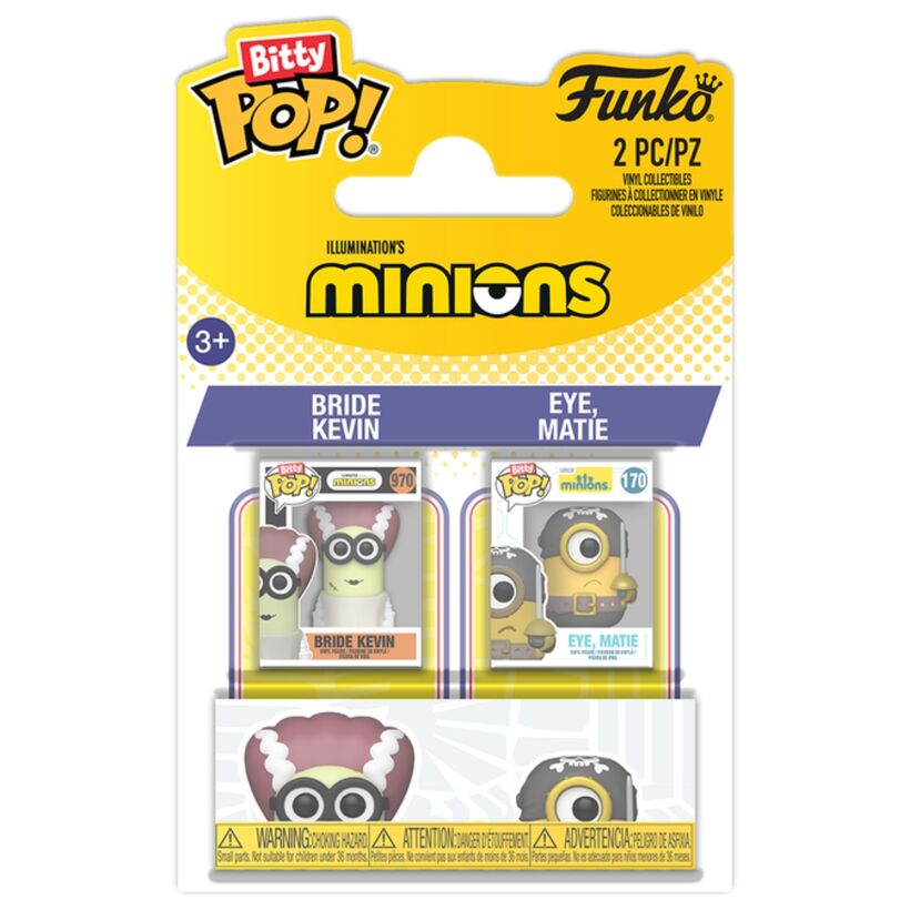 Blister 2 figuras Bitty POP Minions Kevin & Eye_0