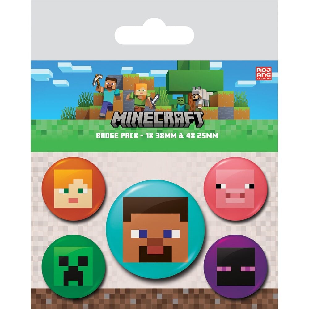 Set 5 chapas Minecraft_0
