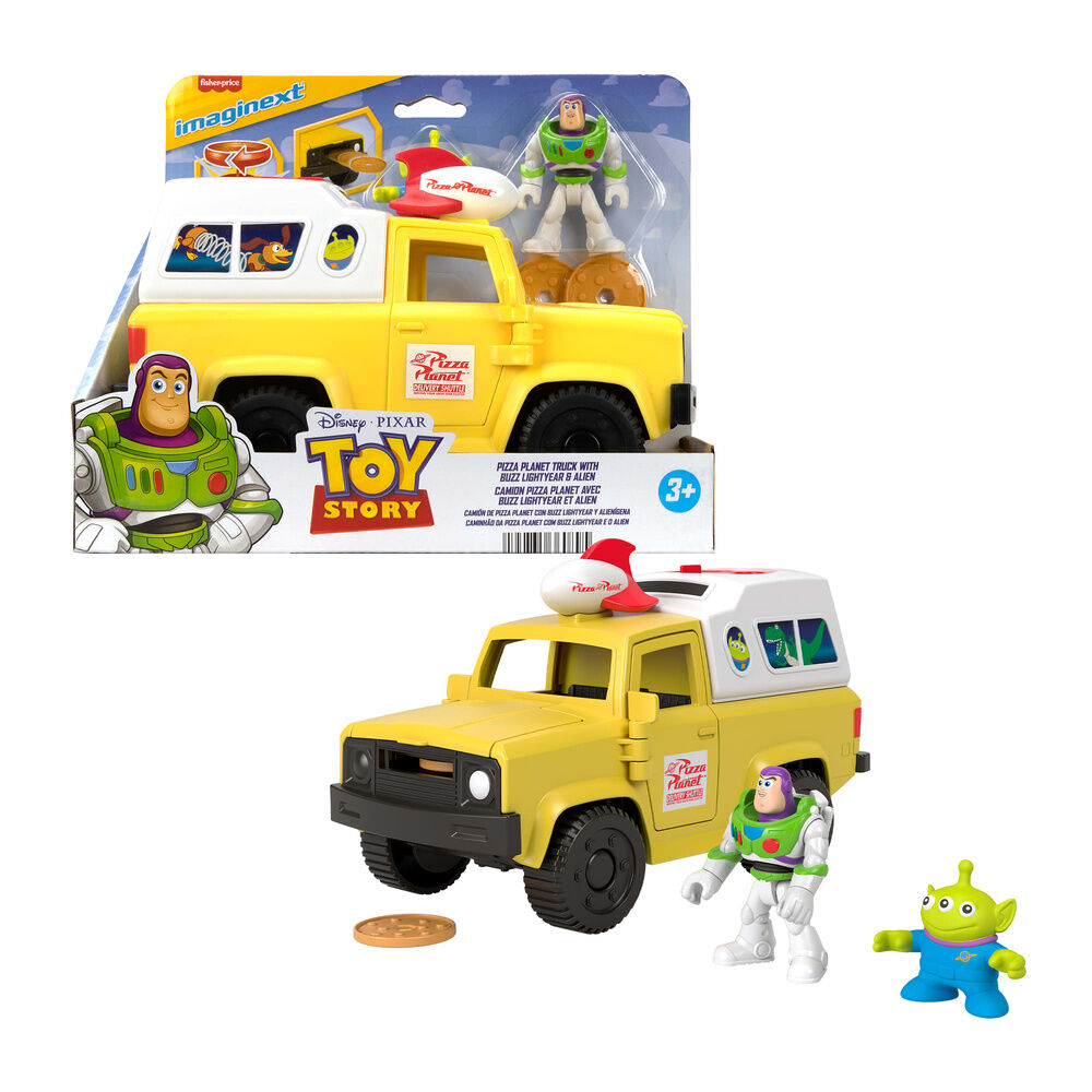 Camion Pizza Planet + figuras Buzz Lightyear y Alien Toy Story Disney Pixar Imaginext_0