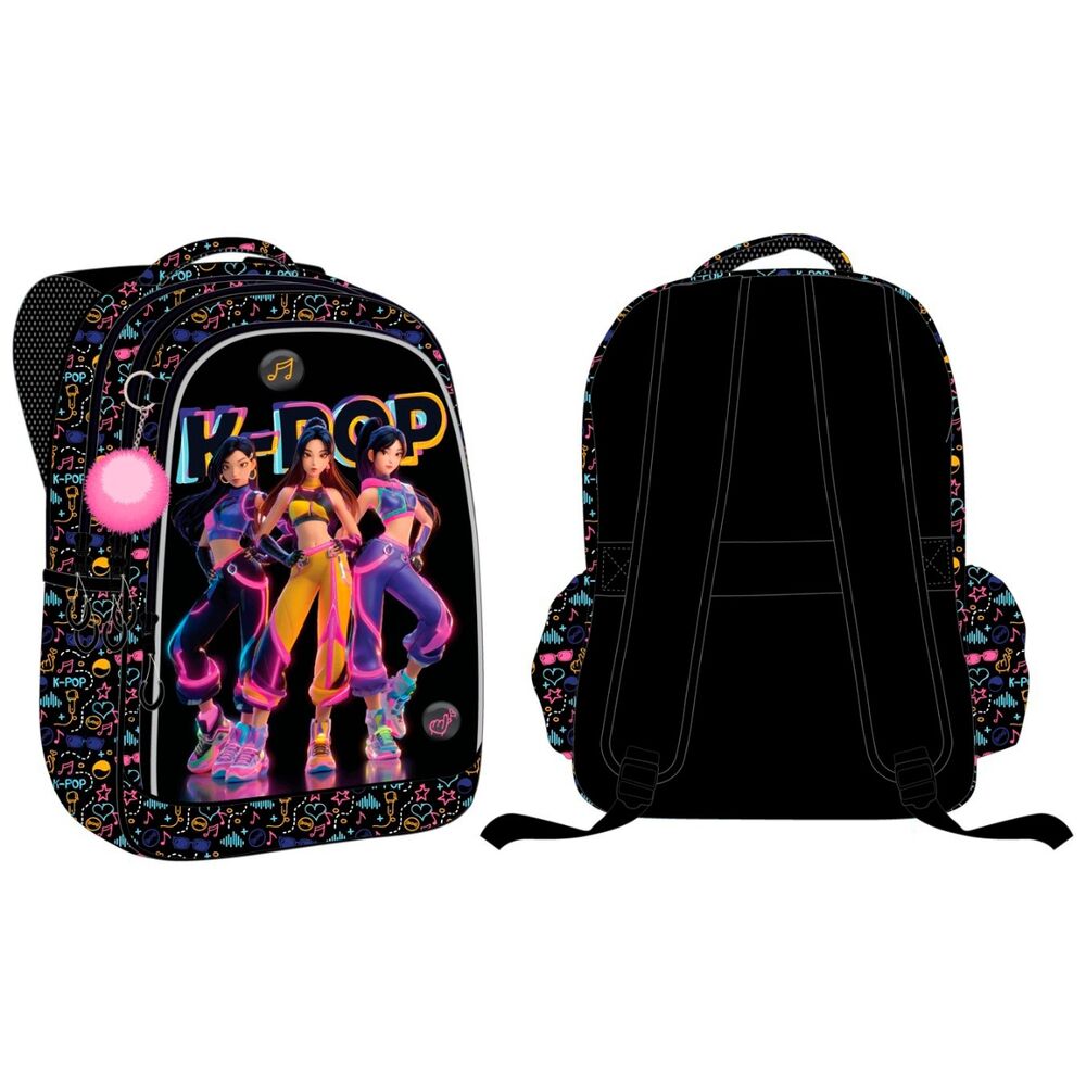 Mochila llavero pompon + pines metal KPop 43cm_0
