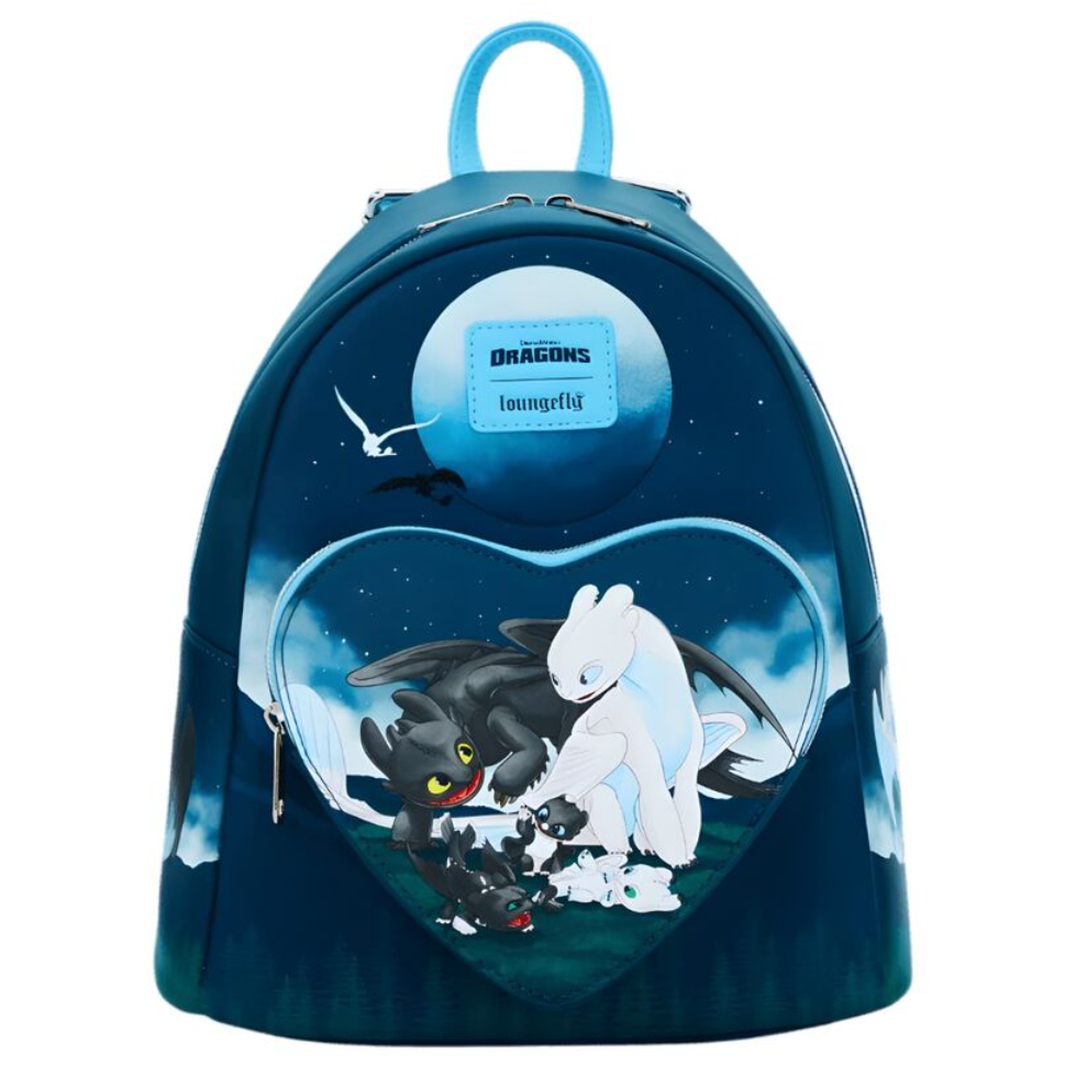 Mochila Toothless And Light Fury Scene Como Entrenar A Tu Dragon Loungefly 26cm_0