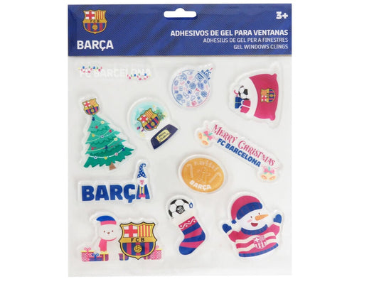 Pegatinas gel navidad ventana FC Barcelona_0