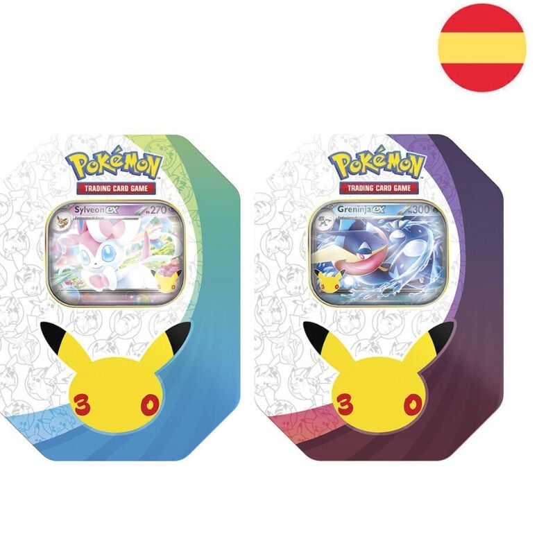 Lata Juego Cartas Sylveon / Greninja 30th Aniversario Pokemon EspaÃ±ol surtido_0