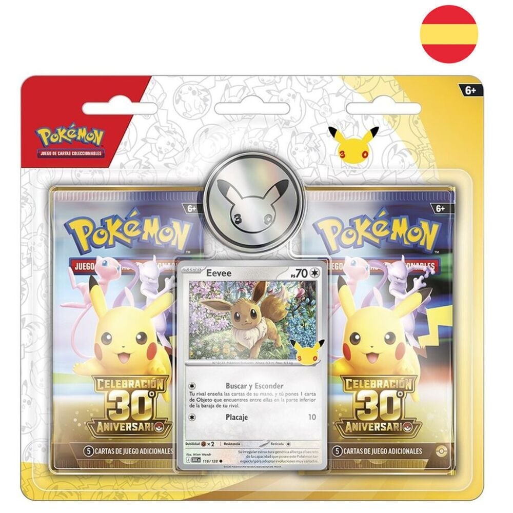Blister Juego Cartas 30th Aniversario Pokemon Eevee EspaÃ±ol_0
