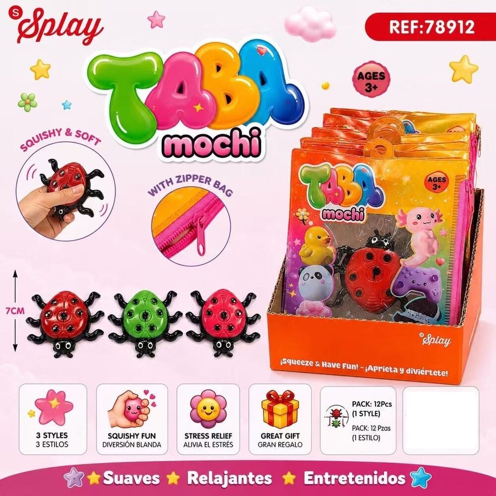 Juguete antiestres Taba Mochi Mariquita 7cm surtido_0