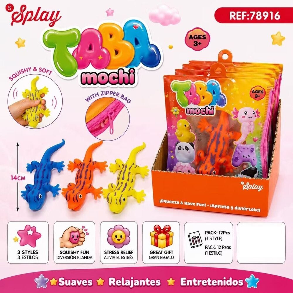 Juguete antiestres Taba Mochi Lagarto 14cm surtido_0