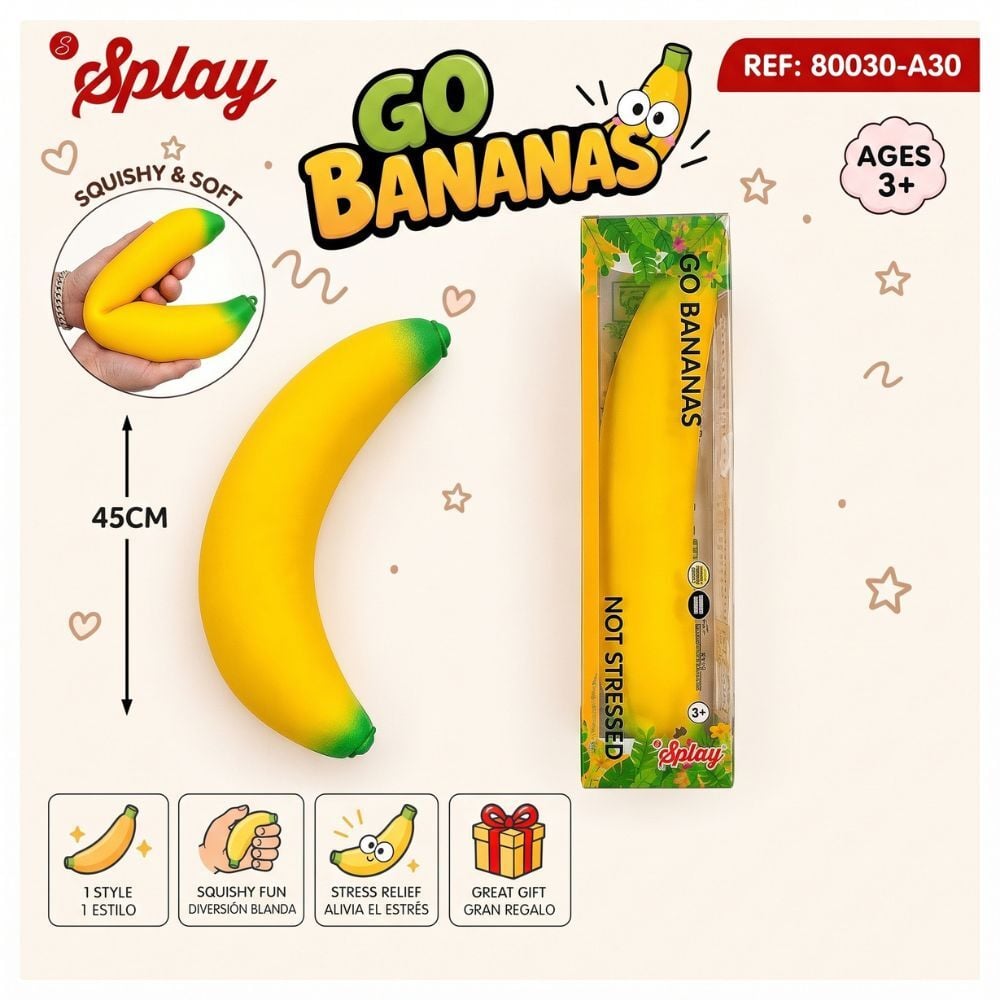 Juguete antiestres Squishy Platano 45cm_0