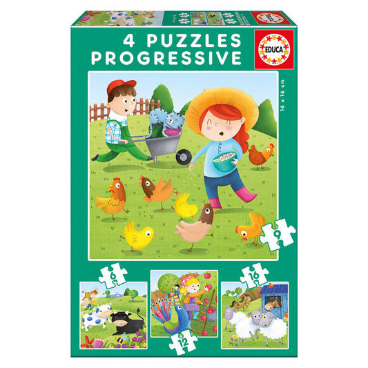 Puzzle Progresivo Animales de la Granja 6-9-12-16pzs_0