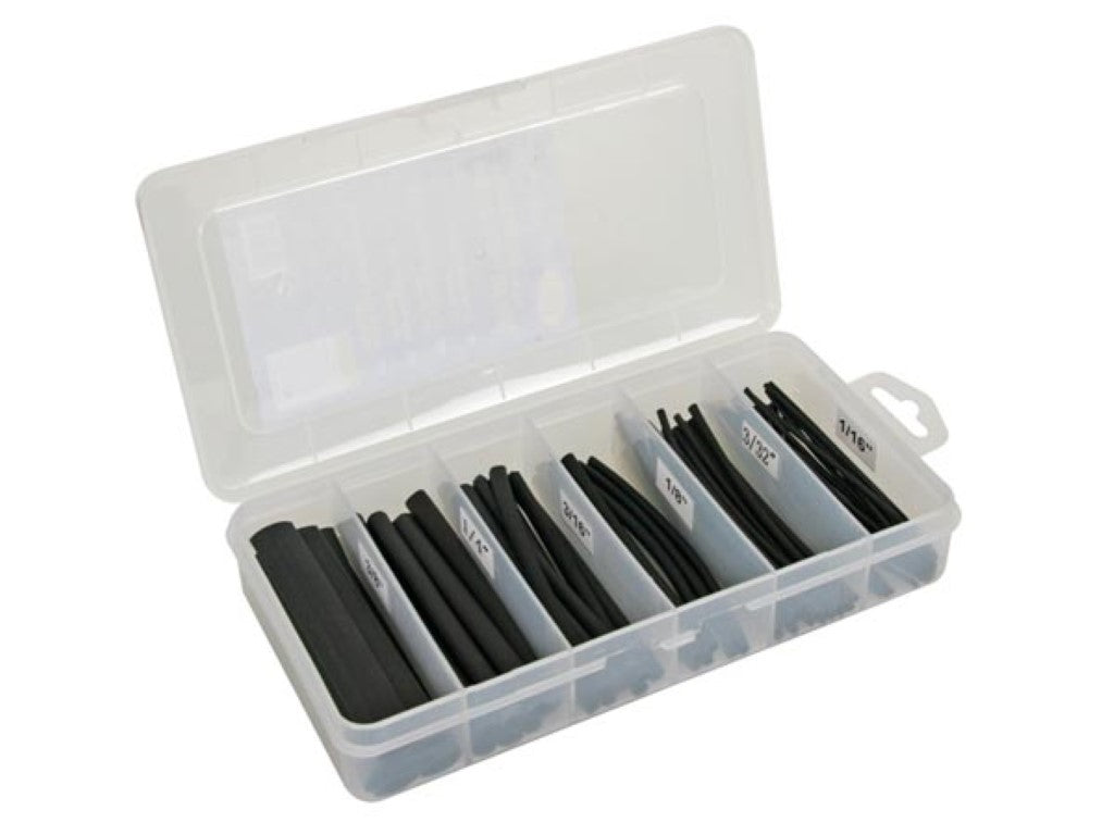 KIT DE TUBOS DE AQUECIMENTO - PRETO 10cm - 170 pcs - EM CAIXA DE ARMAZENAMENTO_0