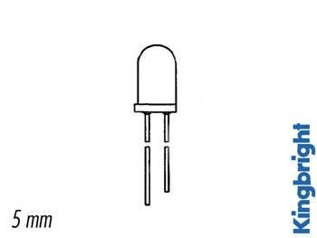 Resistência de 5 mm Lâmpada LED 12V vermelha difusa_0
