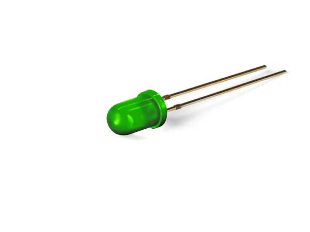 Lâmpada LED standard de 5 mm verde difusa_0
