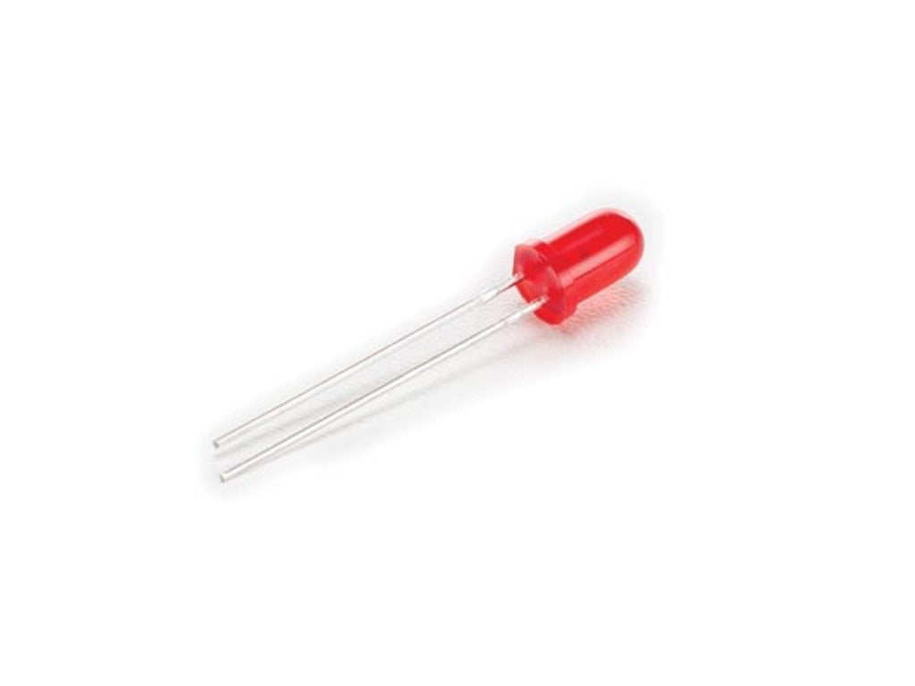 Lâmpada LED standard de 5 mm vermelha difusa_0